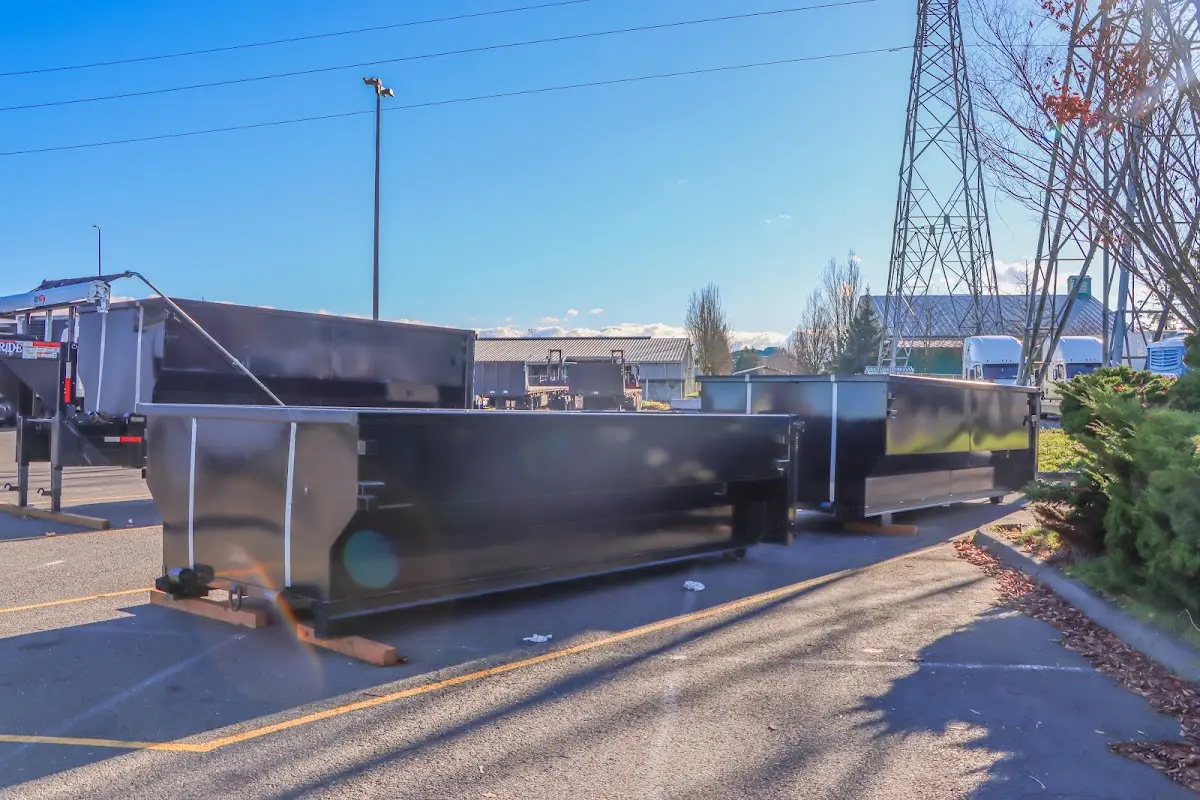 Roll-off dumpster ready for waste disposal at job site for Roll Off Dumpster Rental in Bedford Heights